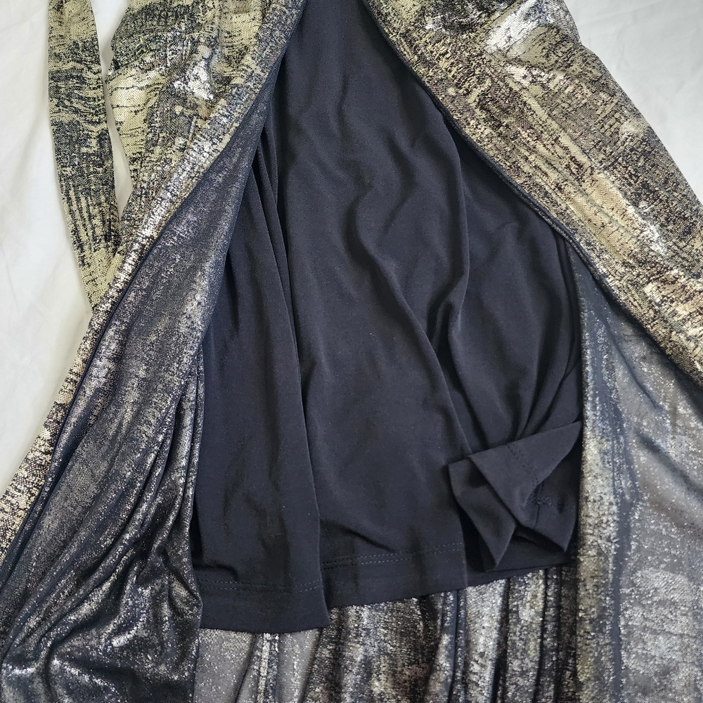 NWT Connected Apparel Womens Maxi Cocktail Dress - Black & Gold size 10 - Picture 5 of 9